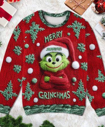 Grinch Merry Grinchmas - Personalized Stole Christmas Ugly Sweater