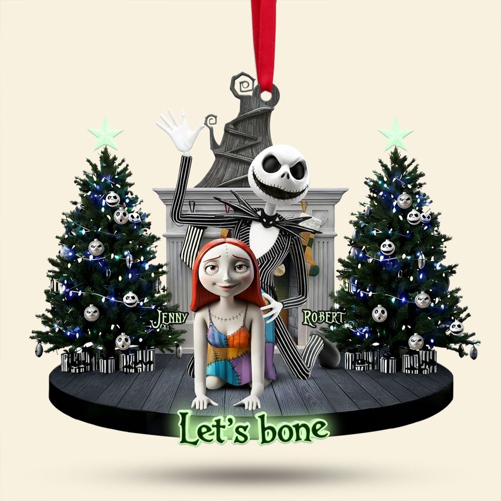 Let'S Bone! Mischievous Spooky Couple Christmas Ornament - Personalized Gift For Couples - Image 3