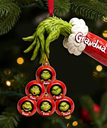 “Celebrate Family Joy With Our Green Monster Ornament” - Personalized Christmas Ornament For Family - Ideal Gift For Loved Ones