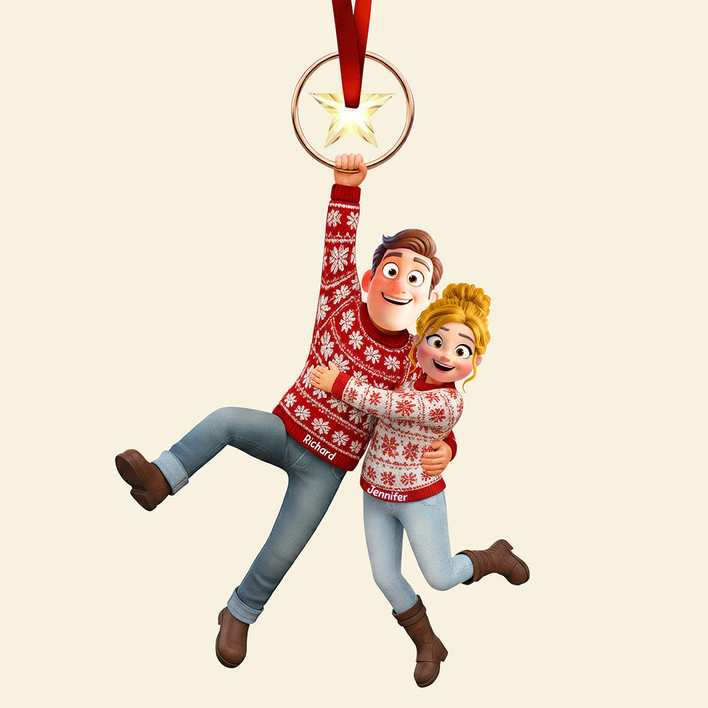 Celebrate Love With Our Personalized Fun Hanging Couple Ornament - Custom Gift For Your Special Someone - Image 3