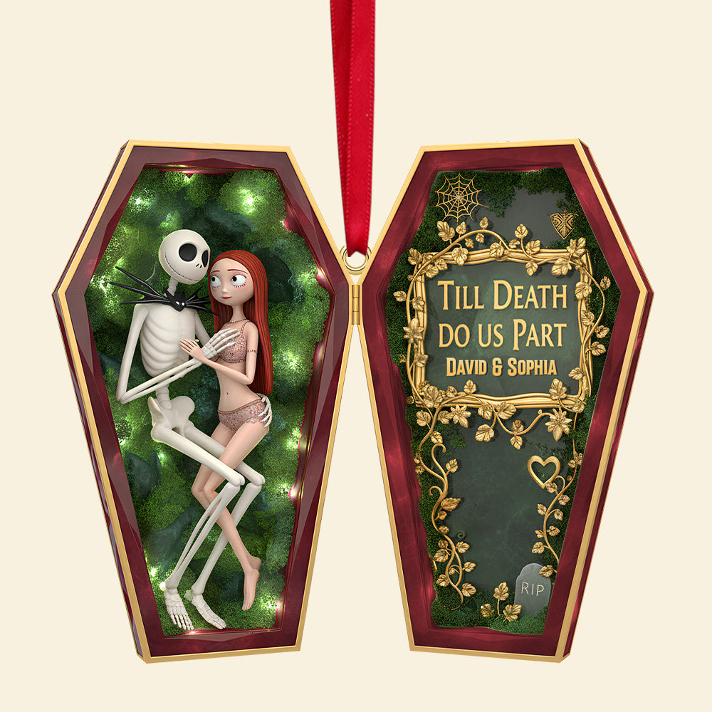 “Till Death Do Us Part” - Personalized Spooky Couples Christmas Ornament - Unique Gift For Couples, Halloween Lovers - Image 4