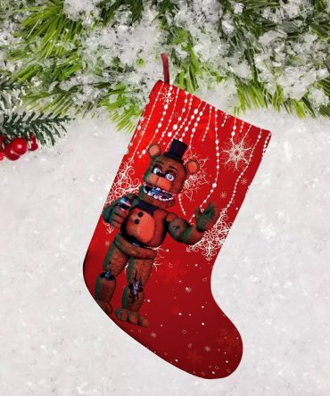 Festive Christmas Stocking With Bear Design - Perfect Holiday Decor Gift
