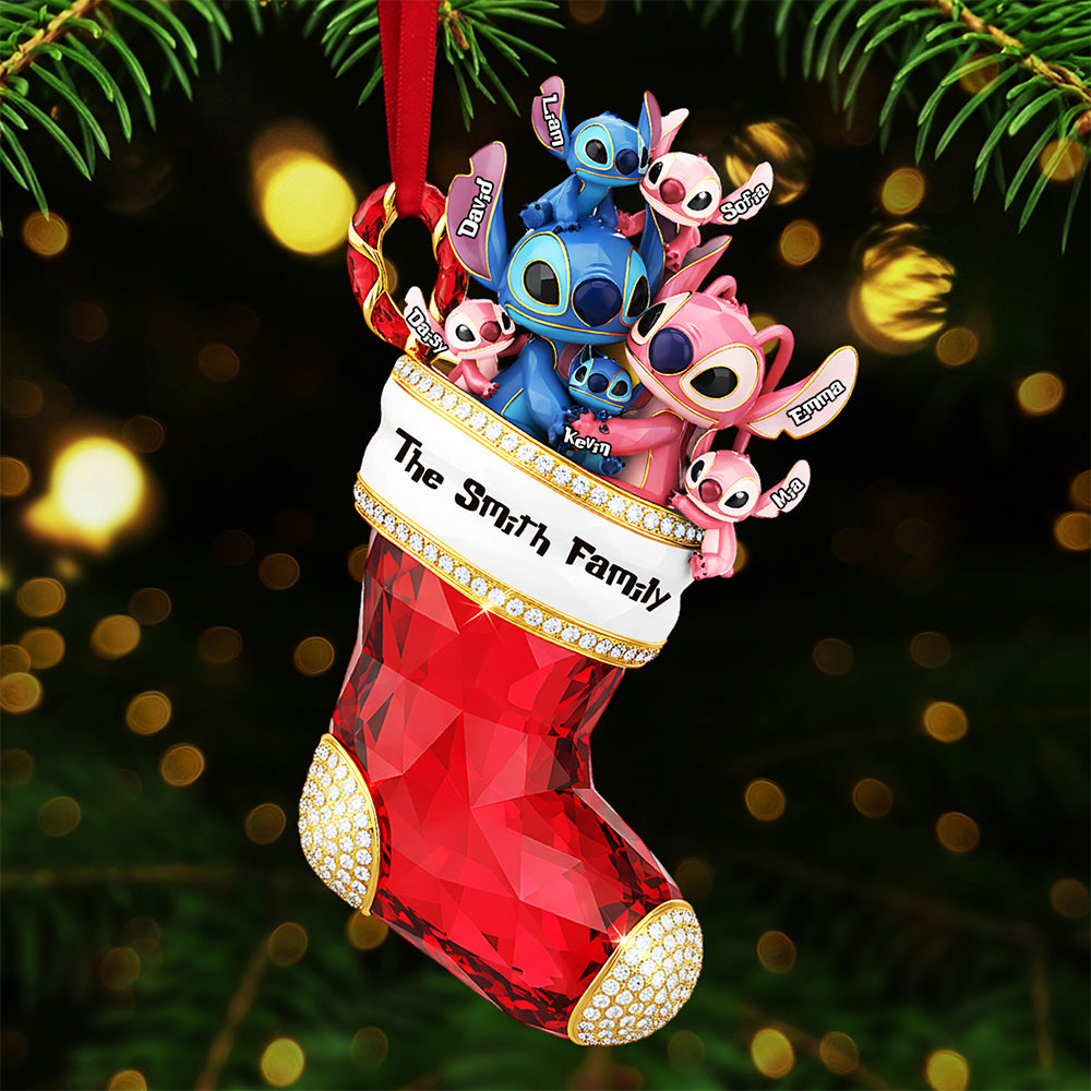 “Celebrate Your Family'S Unity” - Personalized Stocking Family Ornament - Unique Custom Gift For Everyone