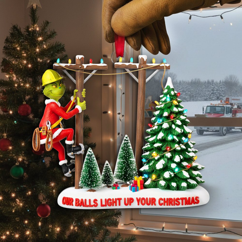 How The Lineman Lit Christmas - Personalized Acrylic Ornament - Unique Gift For Linemen, Electricians, And Christmas Lovers - Image 4