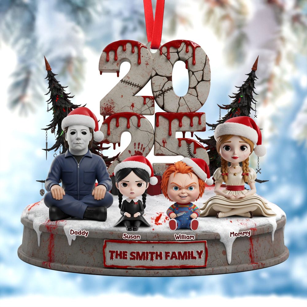 Personalized Horror Family Ornament - Perfect Gift For Fans Of Spooky Culture - Image 2