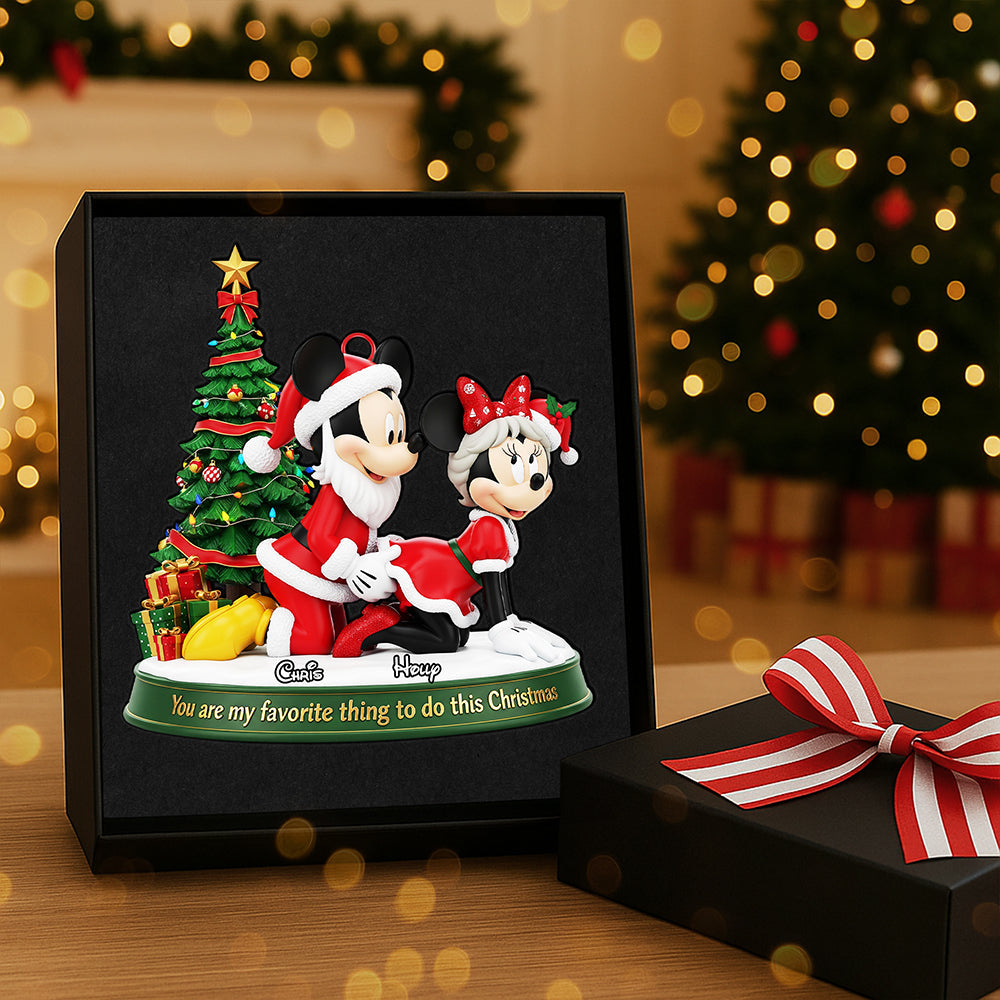 You Are My Favorite Thing To Do This Christmas - Naughty Claus Couple Ornament - Personalized Gift For Couples, Friends, And Christmas Lovers - Image 4