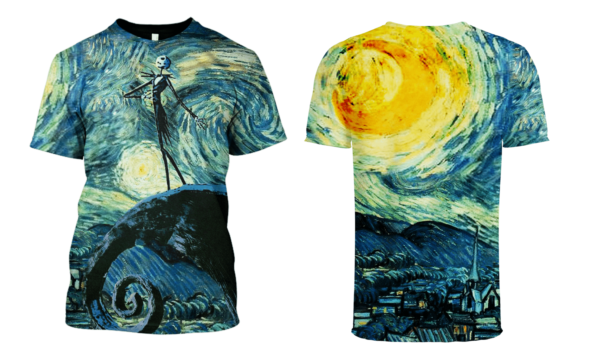 Tnbc T-Shirt Jack Skellington Starry Night Art Concept Blue Hoodie - Image 2