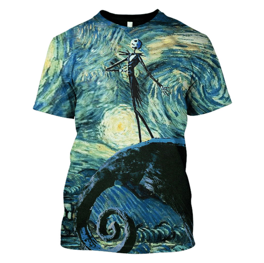 Tnbc T-Shirt Jack Skellington Starry Night Art Concept Blue Hoodie - Image 4