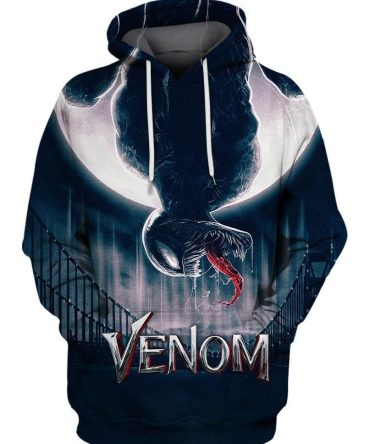 Marvel Hoodie Venom Hoodie Venom Under The Moon Light Black Hoodie