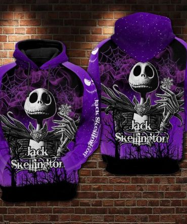 Tnbc Hoodie Jack Skellington Spider Web Galaxy Purple Hoodie