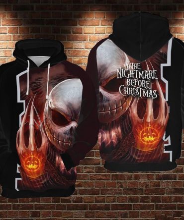 Tnbc Hoodie Scary Jack Skellington Black 3D Hoodie