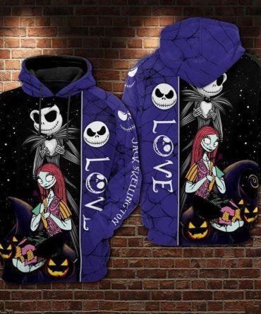 Tnbc Hoodie Jack Skellington Love Sally Blue Hoodie