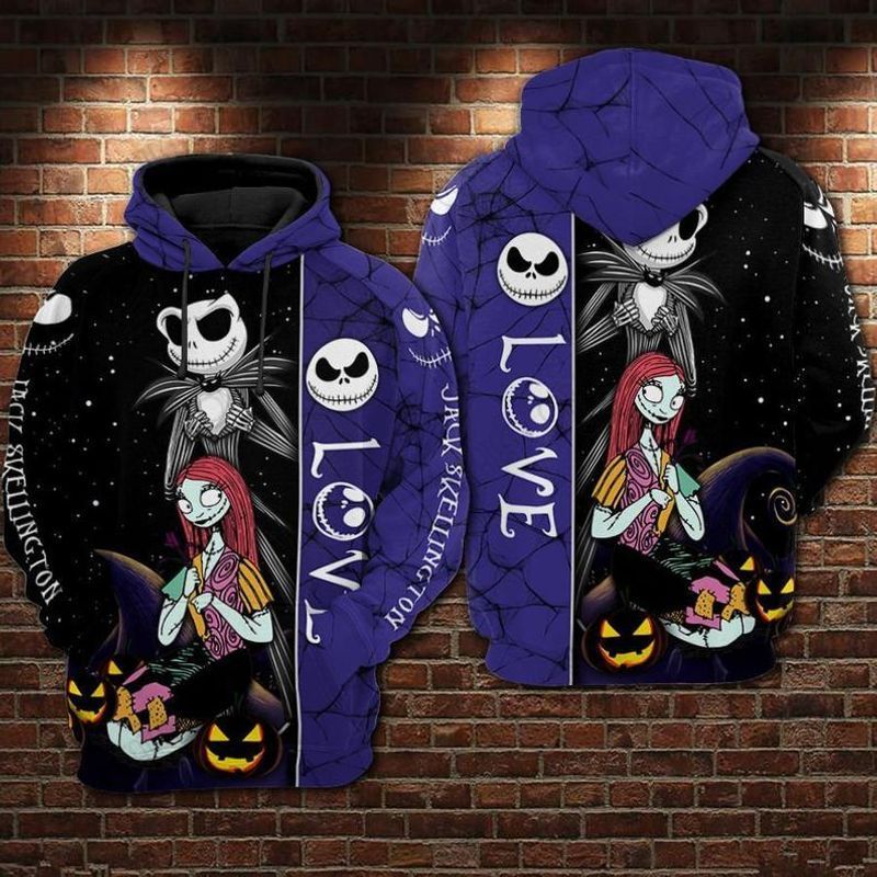 Tnbc Hoodie Jack Skellington Love Sally Blue Hoodie