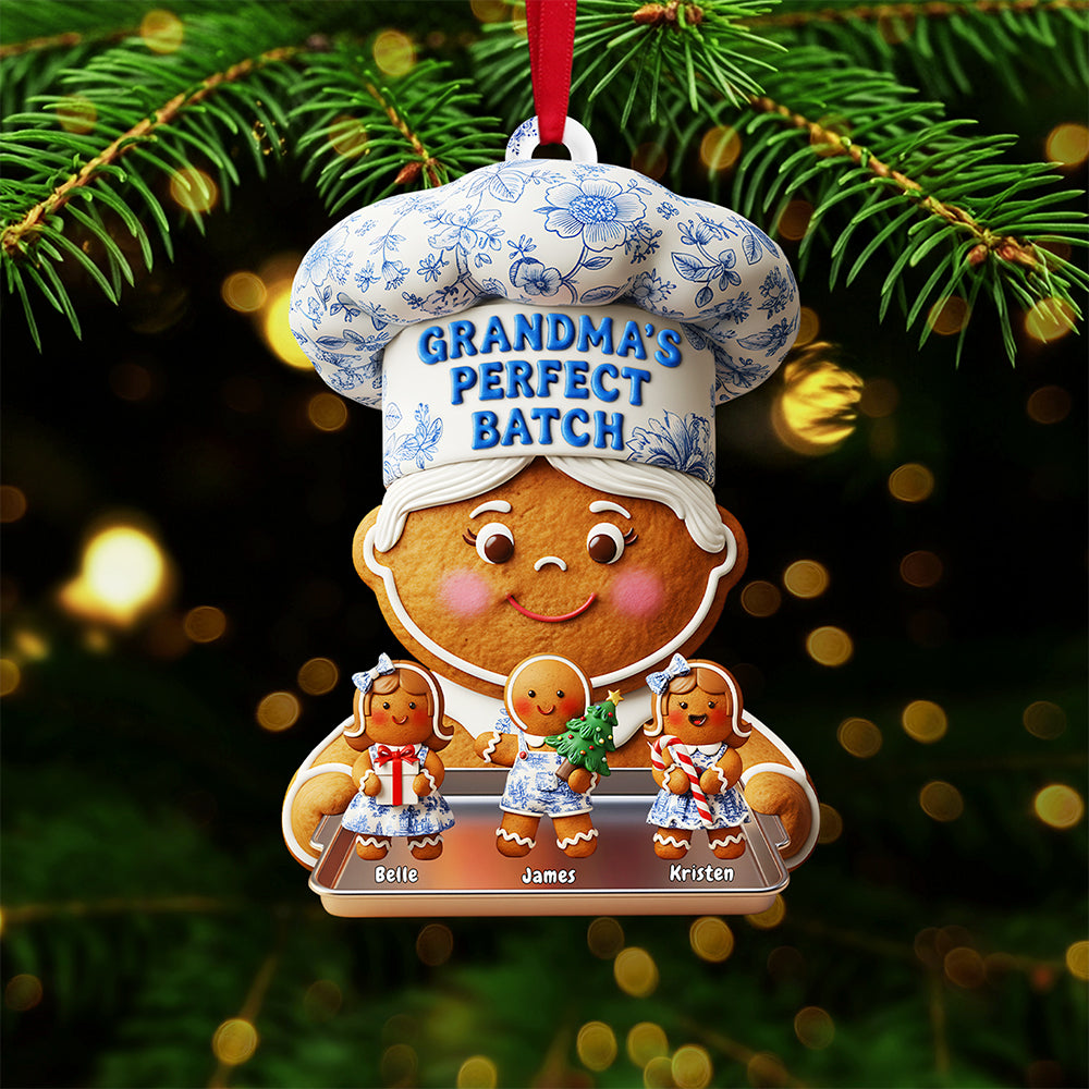 Grandma'S Perfect Batch – Custom Christmas Ornament – Personalized Gift For Grandma, Family, And Loved Ones - Image 3