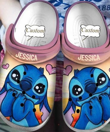 Lilo & Stitch Crocs Custom Name Cartoon Clogs - Cute Blue Character Design, Kids & Adults Sizes