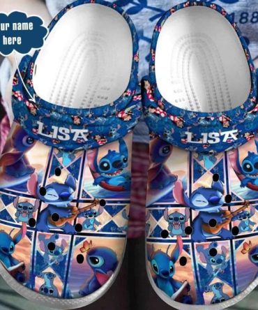 Lilo & Stitch Crocs Customizable Cartoon Print Clogs – Personalized Name Comfort Shoes For Kids & Adults