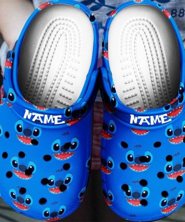 Lilo & Stitch Crocs Custom Blue Cartoon Character Clogs For Kids - Personalized Name Design, Comfortable & Fun Footwear