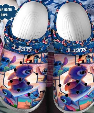Lilo & Stitch Crocs Custom Name Cartoon Character Clogs - Personalized Comfort Footwear For Kids & Adults