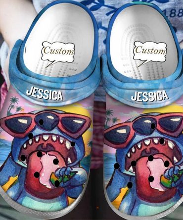 Lilo & Stitch Crocs Custom Cartoon Beach Vibes Clogs - Personalized Kids Summer Shoes - Fun & Unique Footwear
