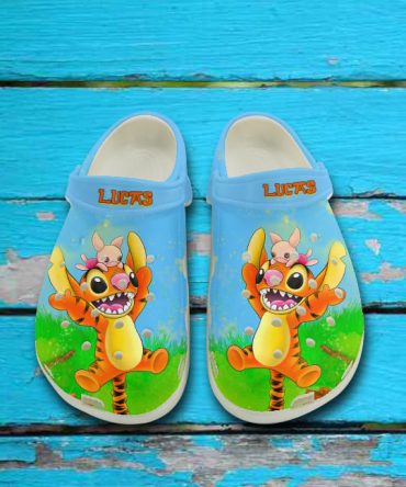 Lilo & Stitch Crocs Kids' Fun Cartoon Tiger Clogs - Personalized Name Slip-On Shoes For Boys & Girls