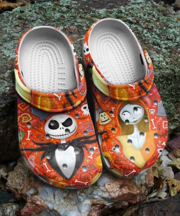 The Nightmare Before Christmas Movies Crocs Spooky  Comfort Clogs – Skeleton & Witch Design For Adults & Kids