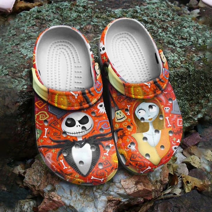 The Nightmare Before Christmas Movies Crocs Spooky Comfort Clogs – Skeleton & Witch Design For Adults & Kids