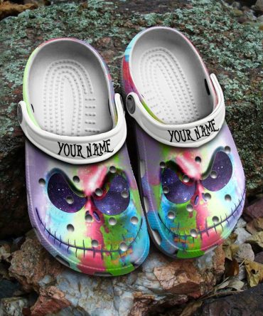 The Nightmare Before Christmas Movies Crocs Customizable Skull Face Clogs – Vibrant Colors & Comfortable Fit For Unique Style