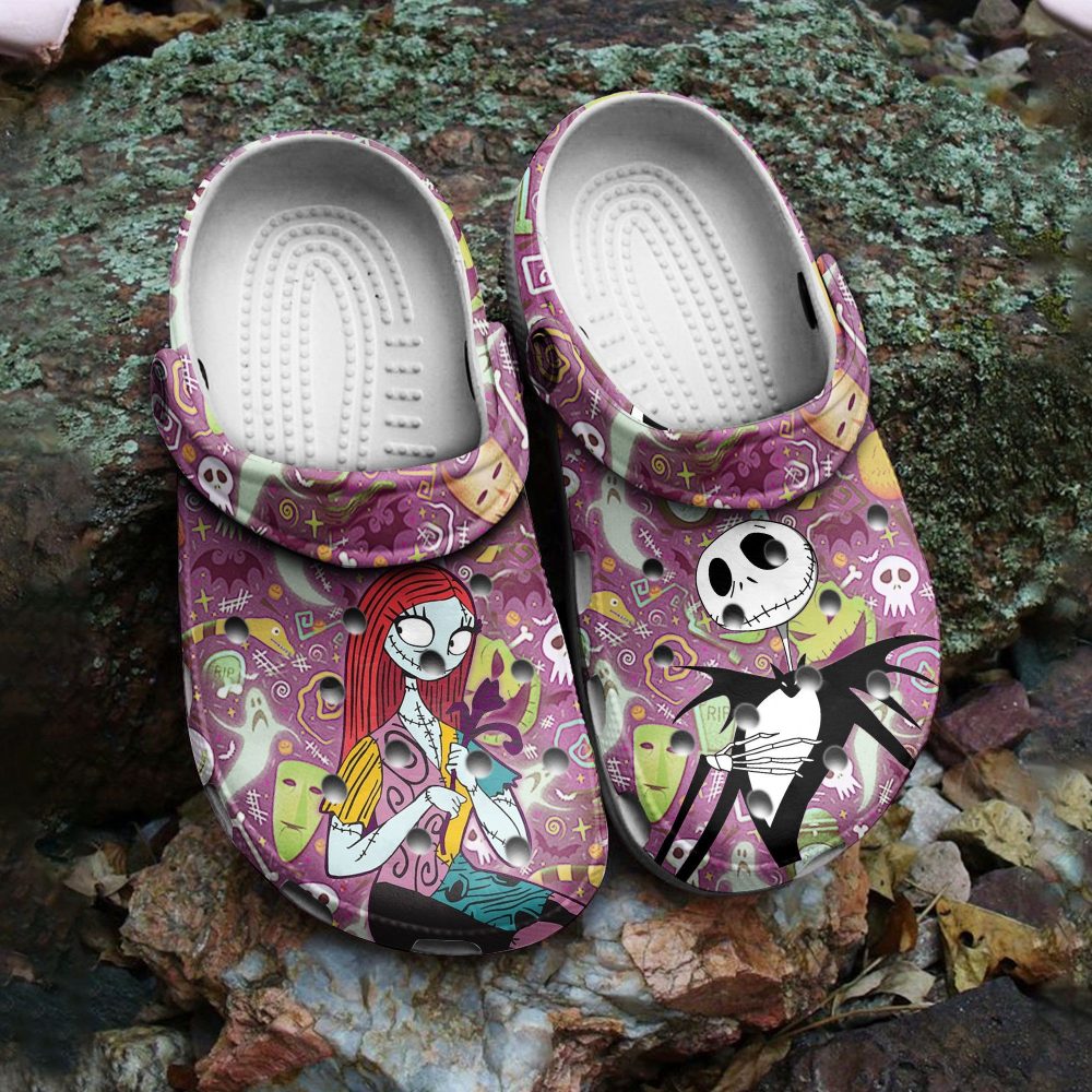The Nightmare Before Christmas Movies Crocs Spooky Fun Clogs - Cartoon Design, Comfortable Slip-Ons For All-Day Wear