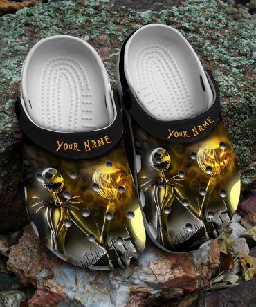 The Nightmare Before Christmas Movies Crocs Custom  Skeleton Clogs - Personalized Glow-In-The-Dark Shoes For Spooky Style