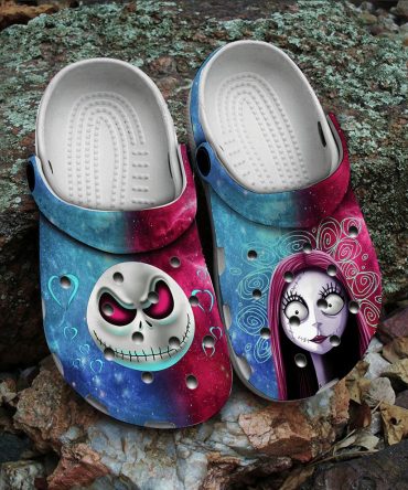 The Nightmare Before Christmas Movies Crocs Spooky Skull & Doll Print Clogs - Comfortable  Slip-On Shoes