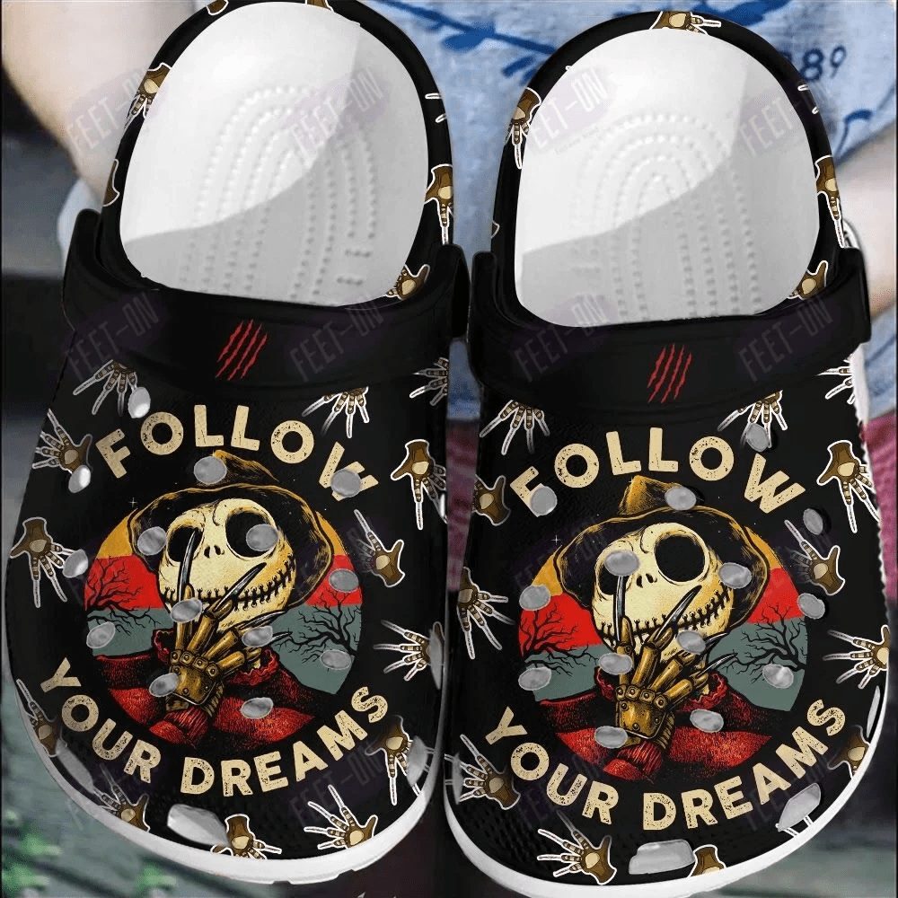The Nightmare Before Christmas Movies Crocs Follow Your Dreams Skull Clogs – Unique & Comfy Footwear For Bold Style
