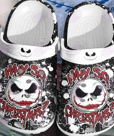 The Nightmare Before Christmas Movies Crocs Why So Christmas? Unique Skull Print Clogs - Perfect Holiday Gift!