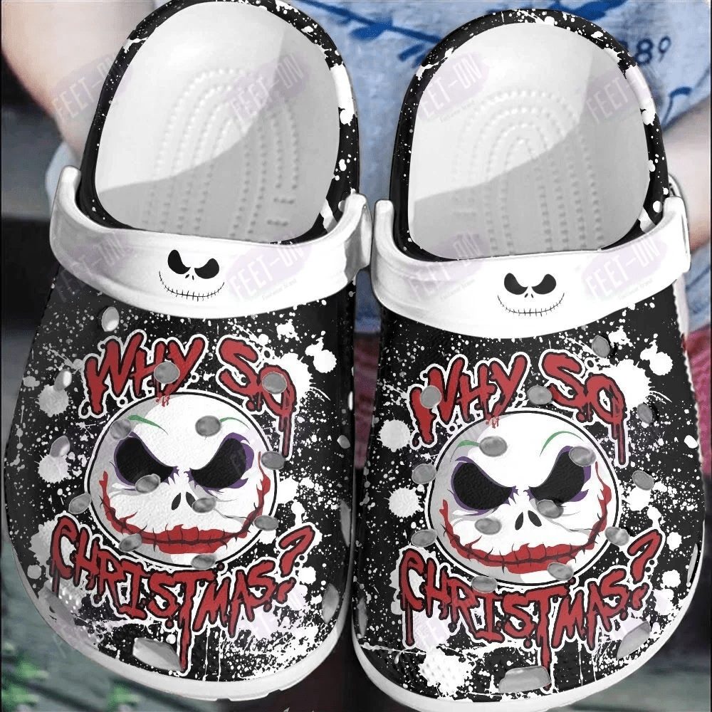 The Nightmare Before Christmas Movies Crocs Why So Christmas? Unique Skull Print Clogs - Perfect Holiday Gift!