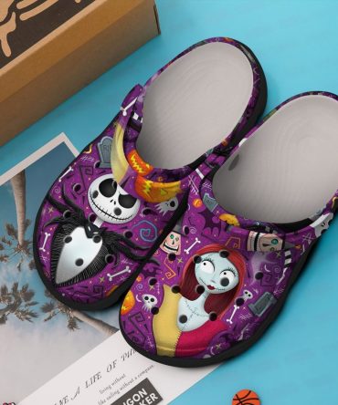 The Nightmare Before Christmas Movies Crocs Spooky Fun Clogs For Kids - Colorful Cartoon Print Slip-On Shoes - Comfortable & Durable