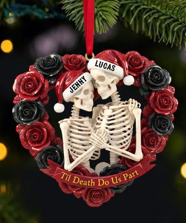 Til Death Do Us Part - Personalized Skeleton Couple Christmas Ornament - Custom Gift For Couples, Partners, And Friends