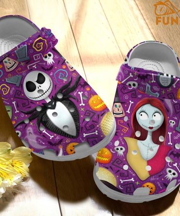 The Nightmare Before Christmas Movies Crocs Spooky  Clogs – Vibrant Jack & Sally Design For Kids & Adults
