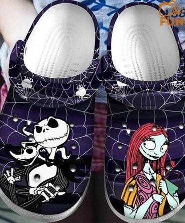 The Nightmare Before Christmas Movies Crocs Spooky Fun Clogs -  Themed Jack & Sally Design For Adults & Kids