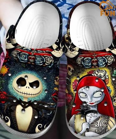 The Nightmare Before Christmas Movies Crocs Spooky Fun Jack & Sally Clogs - Comfortable  Style Footwear For Adults