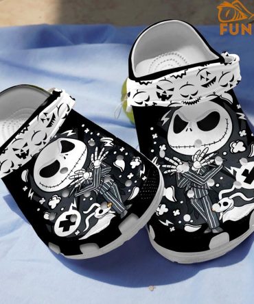 The Nightmare Before Christmas Movies Crocs Spooky Skull Graphic Clogs - Perfect  Footwear For Kids & Adults