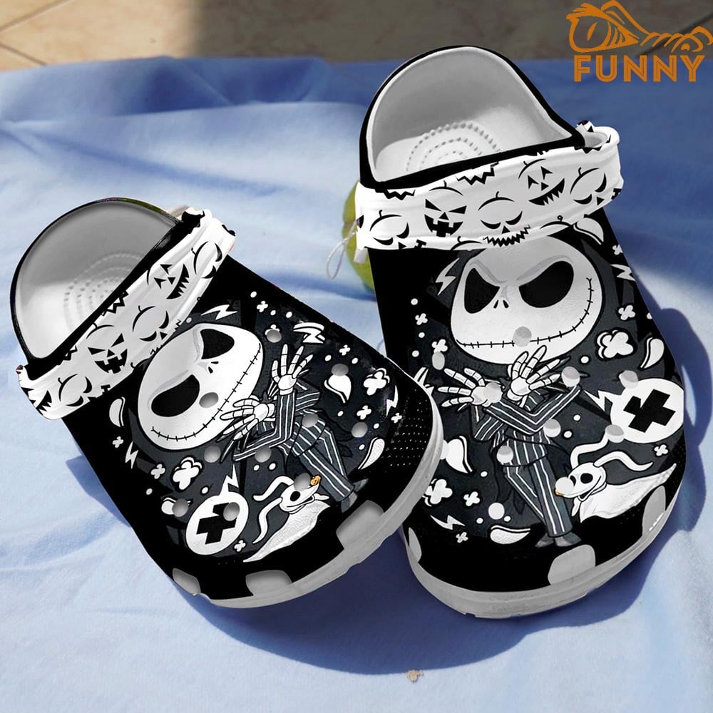 The Nightmare Before Christmas Movies Crocs Spooky Skull Graphic Clogs - Perfect Footwear For Kids & Adults