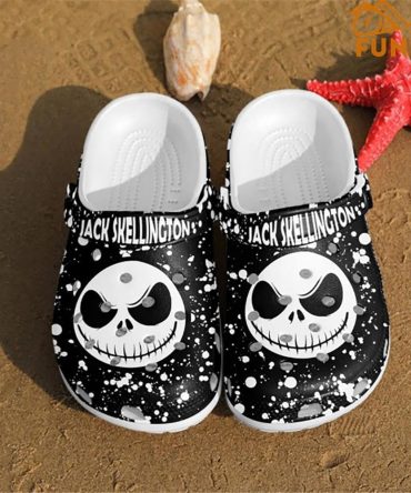 The Nightmare Before Christmas Movies Crocs Jack Skellington Black Splatter Clogs – Comfortable  Footwear For Fans