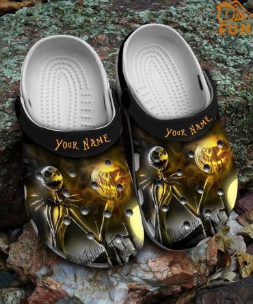 The Nightmare Before Christmas Movies Crocs Custom  Skeleton Clogs - Personalized Name, Spooky Comfort Footwear