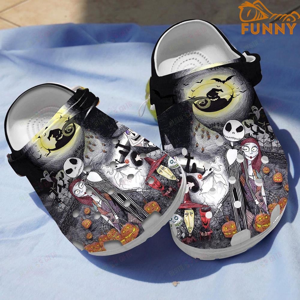 The Nightmare Before Christmas Movies Crocs Spooky Cartoon Clogs – Comfortable & Stylish Footwear For Kids & Adults