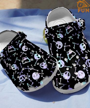 The Nightmare Before Christmas Movies Crocs Unisex Skull Pattern Clogs - Fun & Comfy Slip-Ons For  & Everyday Wear