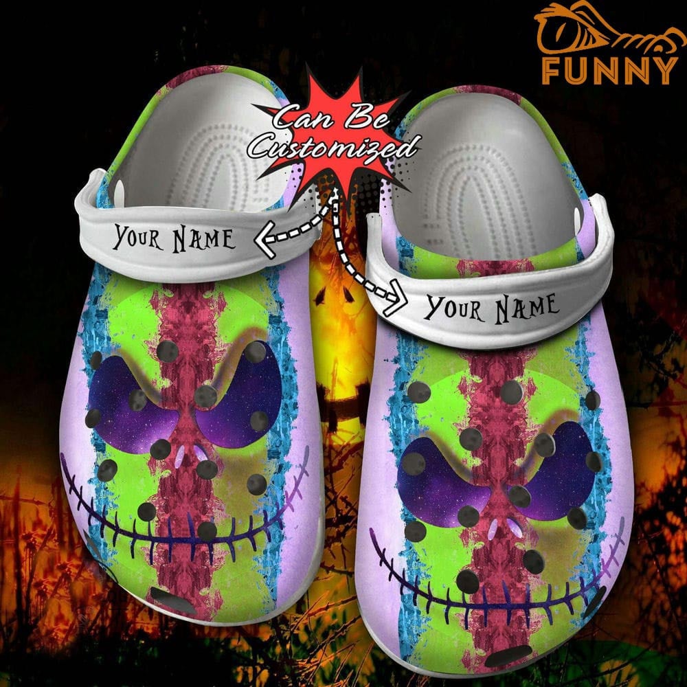 The Nightmare Before Christmas Movies Crocs Customizable Skull-Themed Colorful Clogs - Add Your Name For A Unique Style!