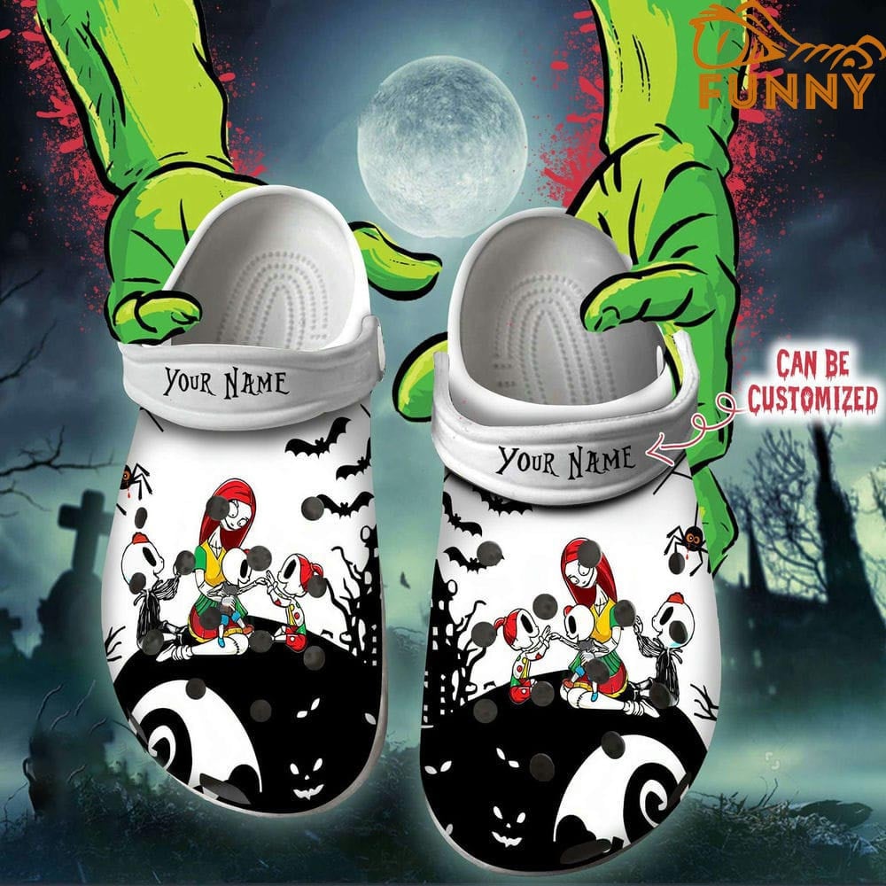 The Nightmare Before Christmas Movies Crocs Custom Horror-Themed Clogs - Personalize Your Style With Spooky Design!