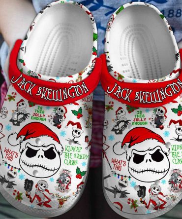 The Nightmare Before Christmas Movies Crocs Festive Jack Skellington Holiday Clogs – Comfy Christmas Footwear For Fans