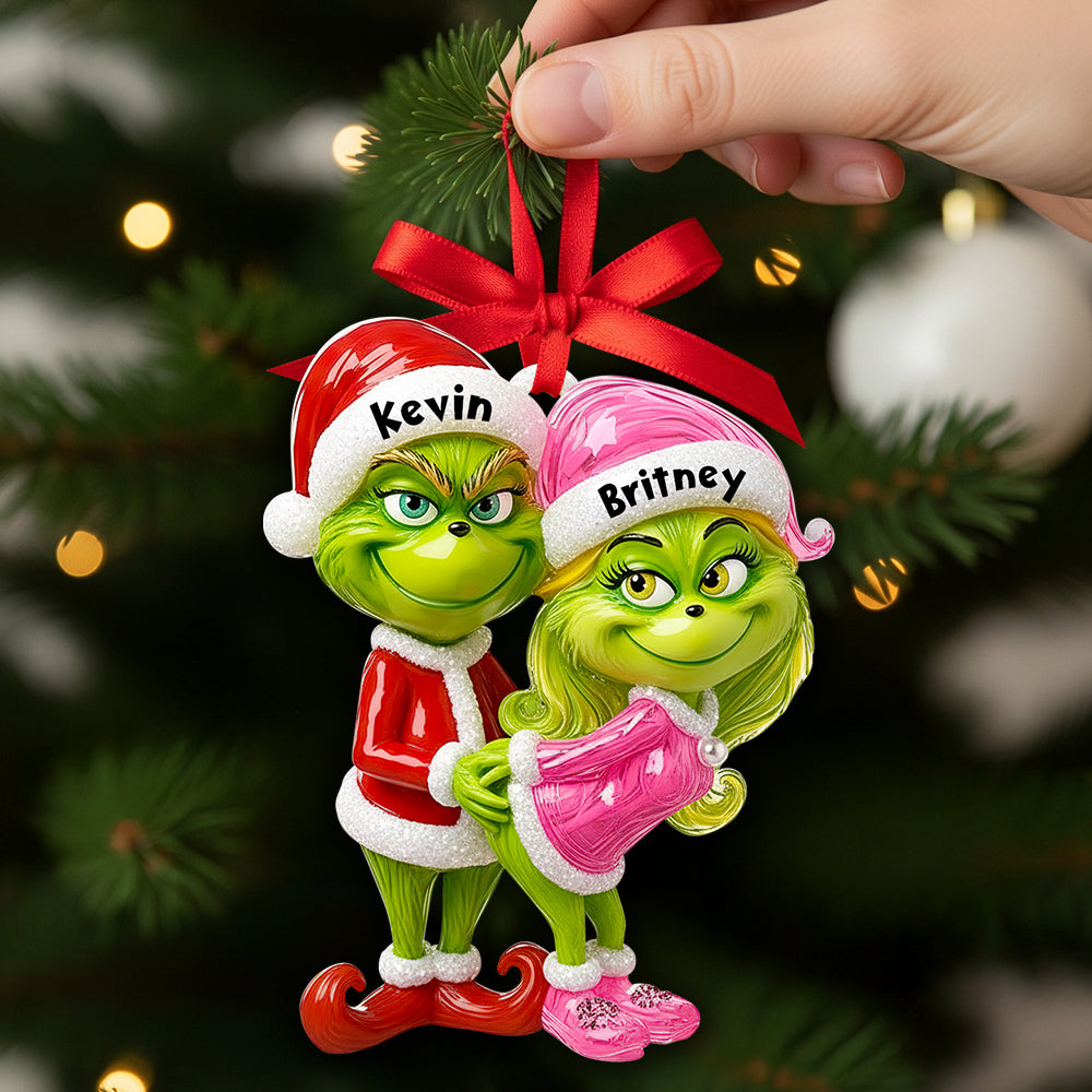 Celebrate Your Love This Christmas! - Personalized Green Couple Christmas Ornament - Unique Gift For Couples, Friends & Family