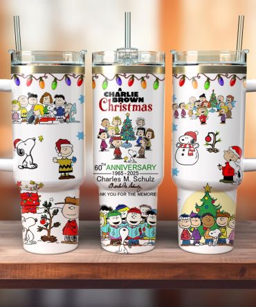 Snoopy Christmas Cartoon Custom Stanley Cup 40 Oz Tumbler With Handle