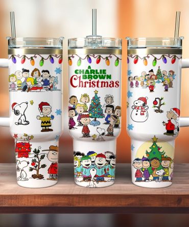 Snoopy Christmas Cartoon Custom Stanley Cup 40 Oz Tumbler With Handle
